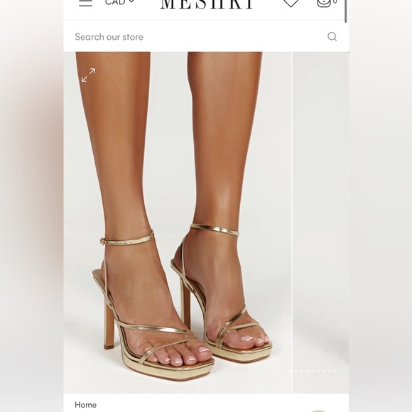 MESHKI GOLD HEEL SIZE 5 - Picture 1 of 1